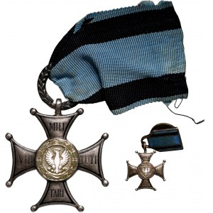 People's Republic of Poland, Silver Cross of the Order of Virtuti Militari with miniature.