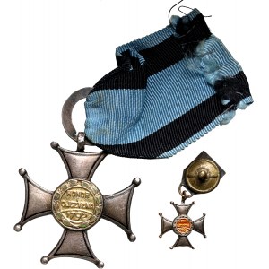 People's Republic of Poland, Silver Cross of the Order of Virtuti Militari with miniature.