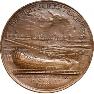 Rosja, Elżbieta I, Medal na otwarcie doków w Kronsztadzie 1752, Kopia galwaniczna