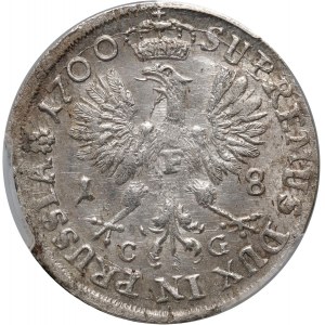 Germany, Brandenburg-Prussia, Friedrich III, 18 Gröscher 1700 CG, Königsberg