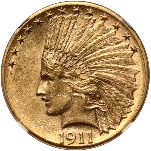 Stany Zjednoczone Ameryki, 10 dolarów 1911 D, Denver, Indianin