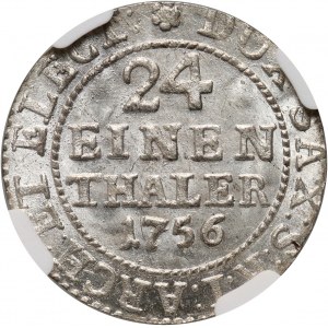 August III, 1/24 thaler (penny) 1756 FWôF, Dresden