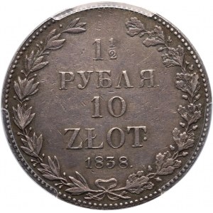 Zabór rosyjski, Mikołaj I, 1 1/2 rubla = 10 złotych 1838 MW, Warszawa