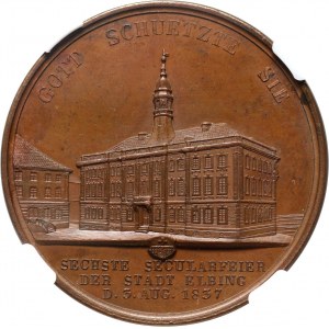XIX wiek, medal z 1837 roku, wybity z okazji 600-lecia Elbląga