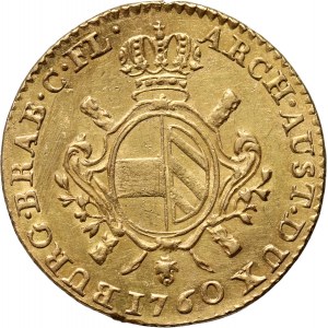 Österreich, Niederlande, Maria Theresia, double souverain d'or 1760, Brüssel