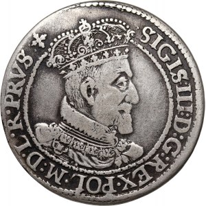 Zygmunt III Waza, ort 1619 SB, Gdańsk, litery SB między łapami lwów