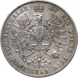 Germany, Prussia, Friedrich Wilhelm IV, 2 Vereinsthaler 1859 A, Berlin
