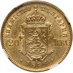 Bulgaria, Ferdinand I, 20 Leva 1894