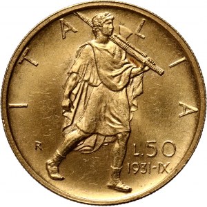 Włochy, Wiktor Emanuel III, 50 lirów 1931-IX R, Rzym