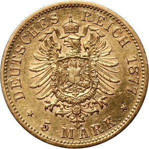 Deutschland, Preußen, Wilhelm I., 5 Mark 1877 A, Berlin