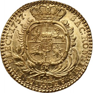August III, ducat 1757 IDB, Dresden