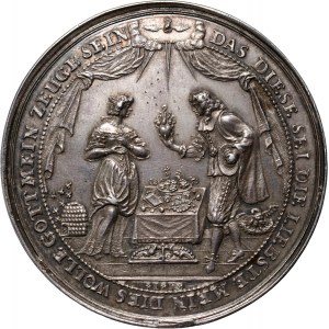 Niemcy, Hamburg, medal z XVII/XVIII wieku, Medal Zaślubinowy