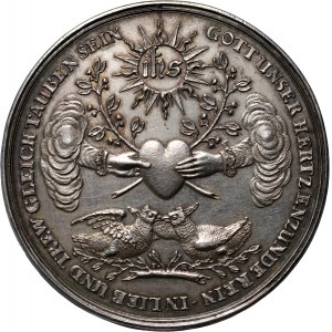 Niemcy, Hamburg, medal z XVII/XVIII wieku, Medal Zaślubinowy