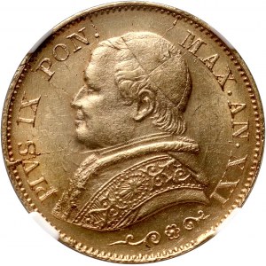 Watykan, Pius IX, 20 Lire 1866, Roma