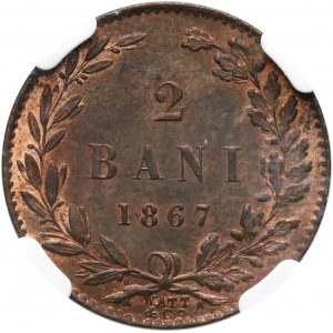 Rumunia, Karol I, 2 bani 1867 Watt&Co
