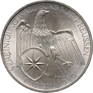 Niemcy, Republika Weimarska, 3 marki 1929 A, Berlin, Waldeck