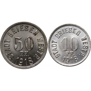 Wąbrzeźno (Briesen), 10 fenigów 1918, 50 fenigów 1918