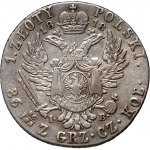 Królestwo Kongresowe, Aleksander I, 1 złoty 1818 IB, Warszawa