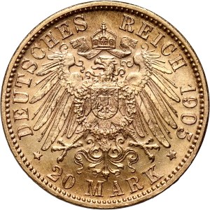 Germany, Bavaria, Otto, 20 Mark 1905 D, Munich