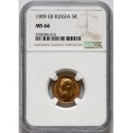 Russia, Nicholas II, 5 Roubles 1909 (ЭБ), St. Petersburg