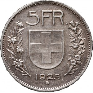 Switzerland, 5 Francs 1925 B, Bern