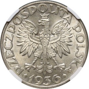 II RP, 5 złotych 1936, Warszawa, Żaglowiec