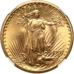 USA, 20 Dollars 1907, Philadelphia, Saint Gaudens