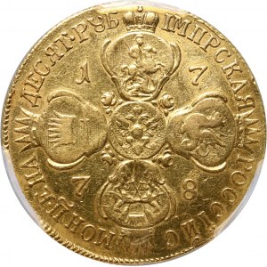 Rosja, Katarzyna II, 10 rubli 1778 СПБ, Petersburg