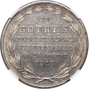 Niemcy, Frankfurt, 2 guldeny 1849, 100 Rocznica Urodzin Goethe'go