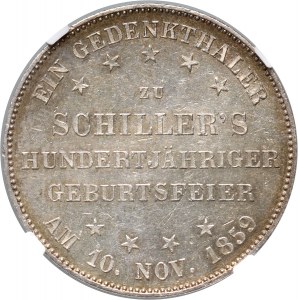 Deutschland, Frankfurt, Gedenktaler 1859, 100. Geburtstag von F. Schiller