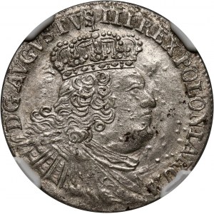 August III, sixpence 1755 EC, Leipzig