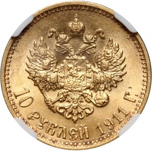 Russia, Nicholas II, 10 Roubles 1911 (ЭБ), St. Petersburg