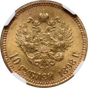 Rosja, Mikołaj II, 10 rubli 1898 (АГ), Petersburg