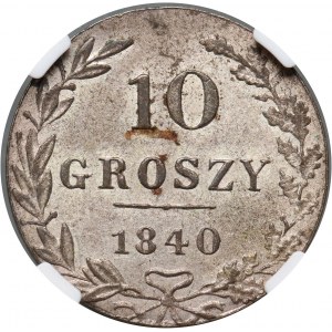 Russian partition, Nicholas I, 10 groszy 1840 MW, Warsaw
