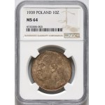 II RP, 10 gold 1939, Jozef Pilsudski, Warsaw