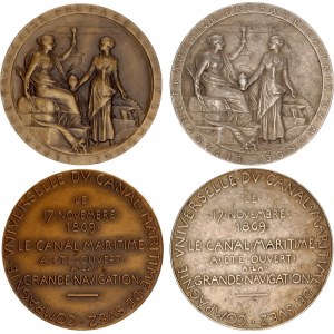 Egypt 2 Medals Dedicated to the Opening of the Suez Canal 1869