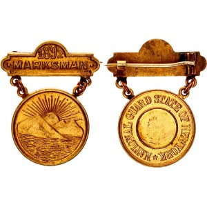 United States New York National Guard Marksman Badge 1892