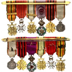 Europe Miniatures Bar with Orders and Medals 6 Pcs