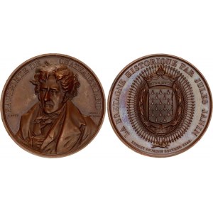 France Medal Vicomte De Chateaubriand, Historical Brittany by Jules Janin 1844