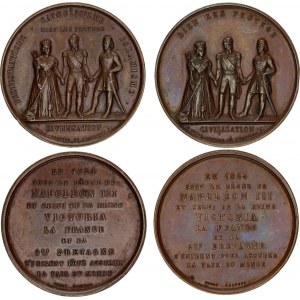 France 2 Medals Dedicated to the Campaign in Crimea 1854