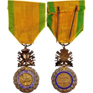 France Troisième République Silver Medal Valeur et Discipline 1870