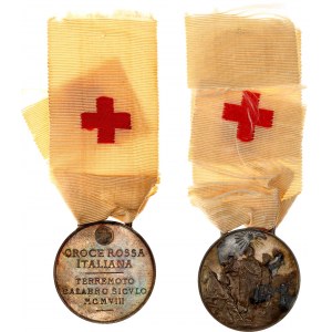 Italy Red Cross Medal for Messina Earthquake 1909