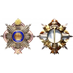 German States Prussia Order of Crown Breast Star with Oak Leaf and Red Eagle Orders Enamel Ribbons