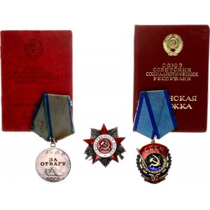 Russia - USSR Group of 3 Medals for One Person 1943