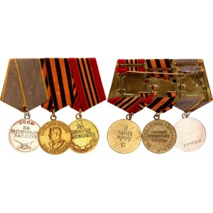 Russia - USSR Medal Bar with 3 Medals 1938  - 1945