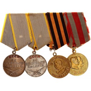 Russia - USSR Medal Bar with 4 Medals 1938  - 1948