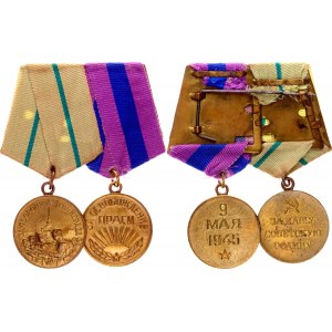 Russia - USSR Medal Bar with 2 Medals