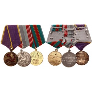 Russia - USSR Medal Bar with 3 Medals 1982