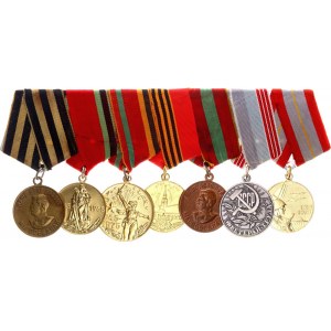 Russia - USSR Medal Bar with 7 Medals