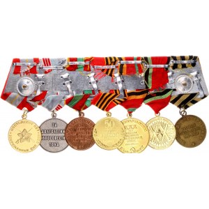 Russia - USSR Medal Bar with 7 Medals